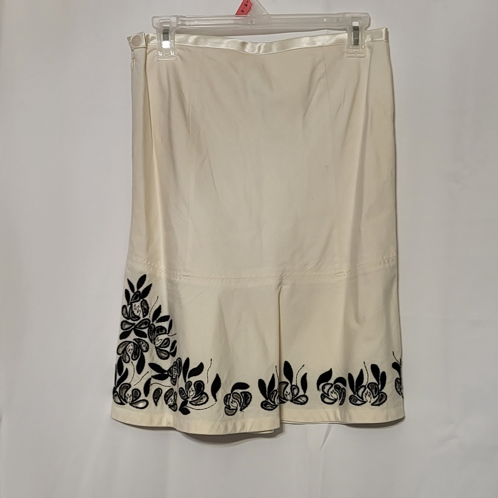 WHBM Ivory Cream Lace Floral Cutout A-Line Vintage Mini Skirt Size 0 (XS) - Picture 6 of 7